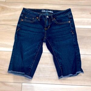 EUC Aeropostale Size 0 Teen Tween Bermuda Jean Denim Shorts with pockets